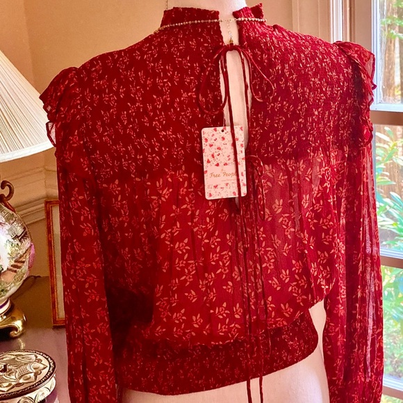 🌺🎉HP🎉🌺 NWT Free People Roma Ruffled Blouse - Picture 8 of 14